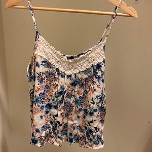 Floral Top with Lace Front Once Size.